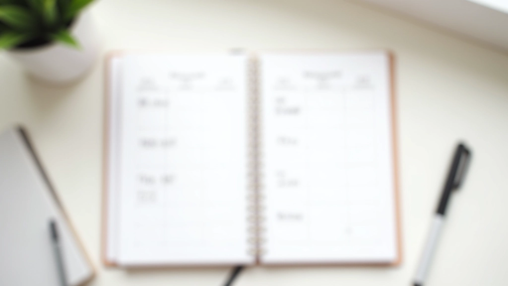 Agenda ouvert montrant une planification simple et lisible