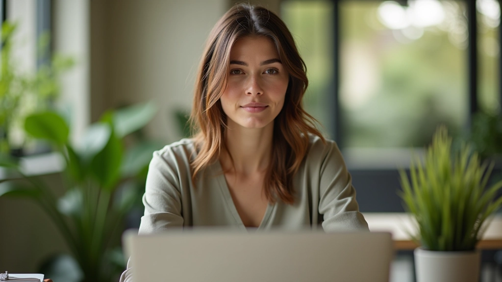 Personne dans un environnement de travail paisible, concentrée et détendue